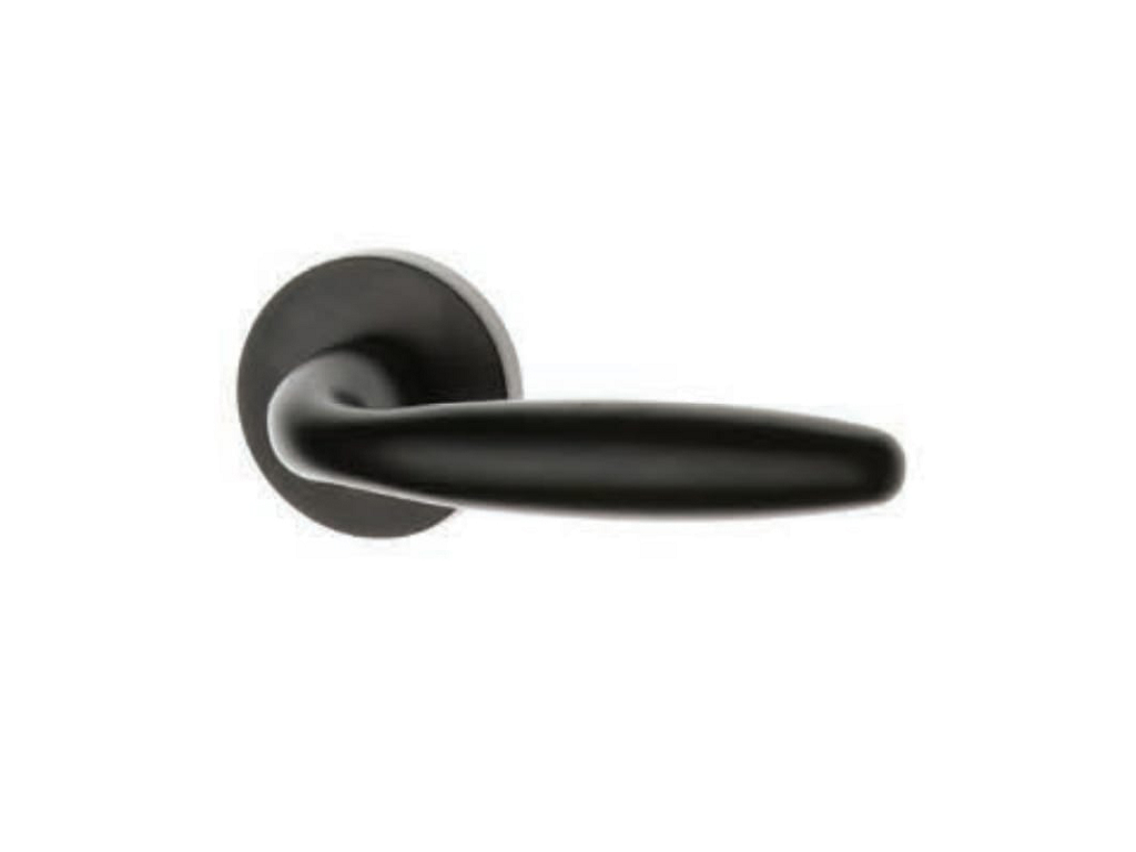 Maniglia Roma rosetta tonda d.50x6h bocchetta foro chiave ANO-Nero Opaco Ral 9005 | GPB Ghidini - immagine 1